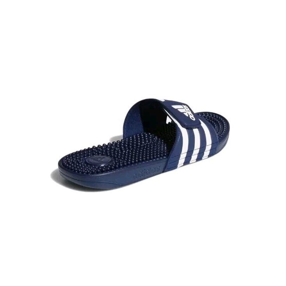 adidas Adult M7, W8 Unisex Adissage Sandal Slides Dark Blue/White/Dark Blue NIB - Picture 4 of 11